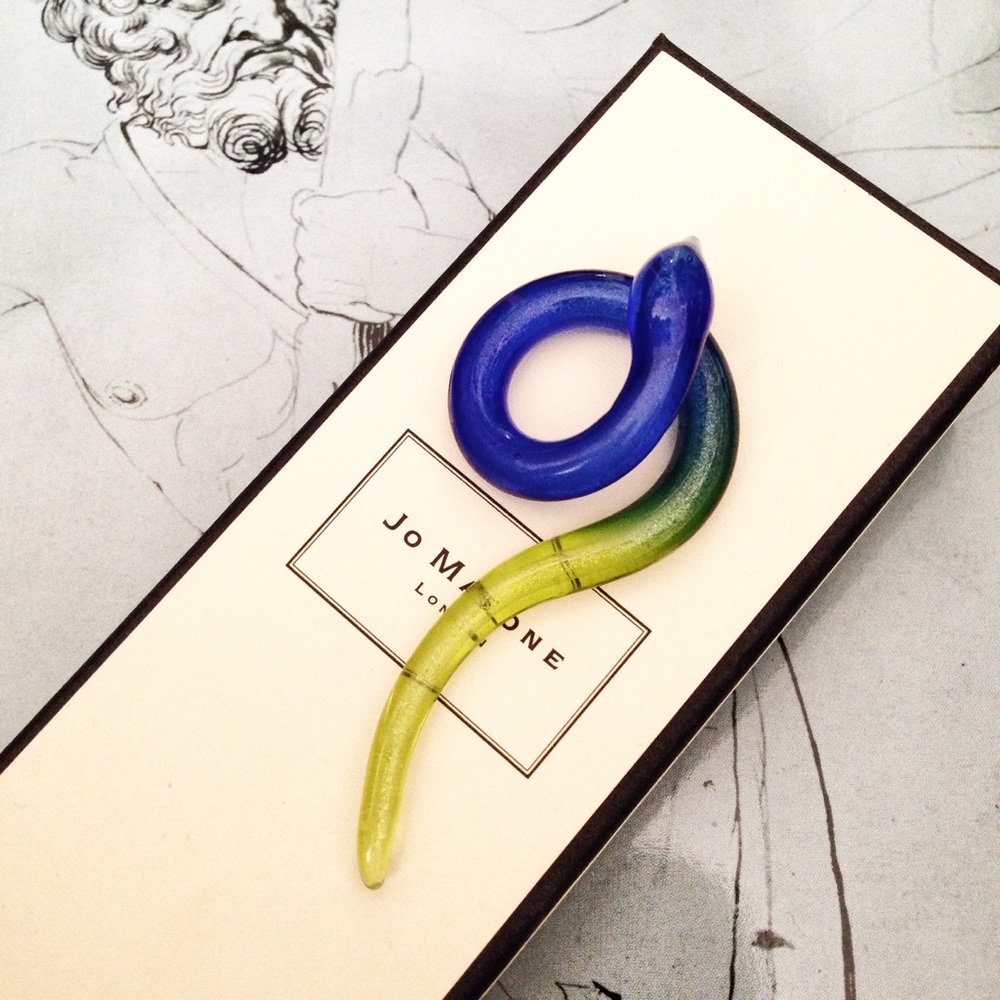 ITALIAN GLASS snake jewelry pendant ombré handmade